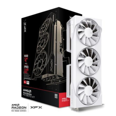 Tarjeta gráfica XFX Swift Radeon RX 9070 XT White, edición para juegos con triple ventilador, 16 GB de GDDR6